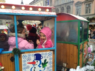 Hannah and Abigail loving the train ride. 