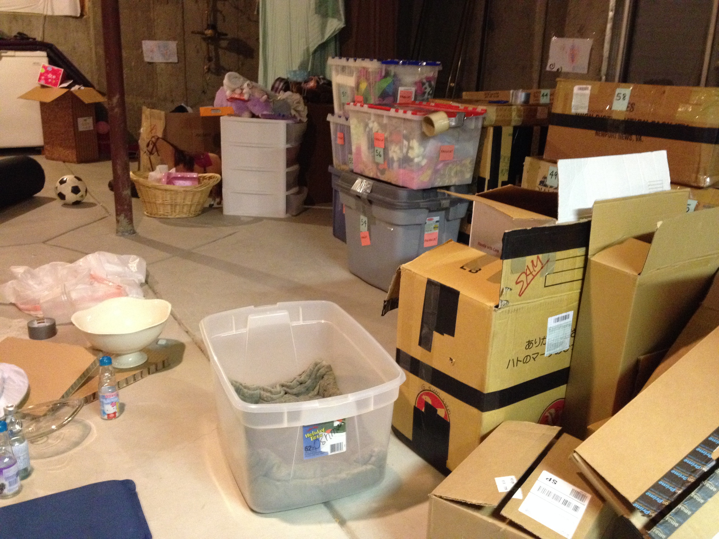 70 boxes came from Okinawa and we packed 55 more here in the US. When we finally see these boxes again we'll enjoy some items that were packed on December 26th last year! 