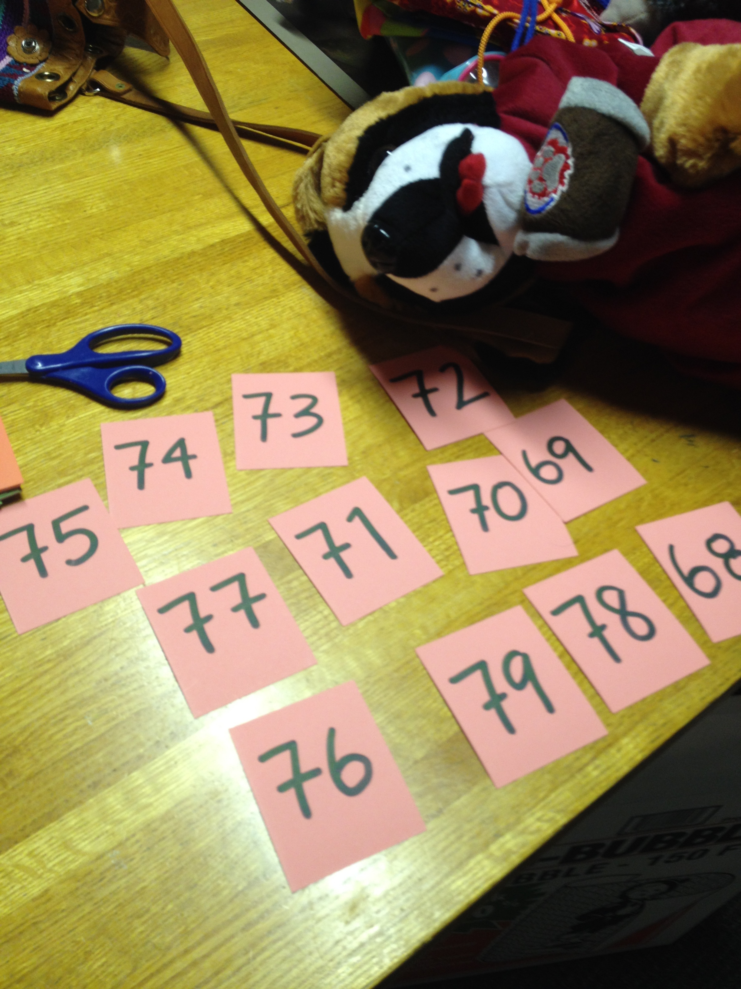 Every box has to be labeled and its contents inventoried. I practiced writing my numbers the European way. See the ones and sevens? I'm so Euro savvy. 