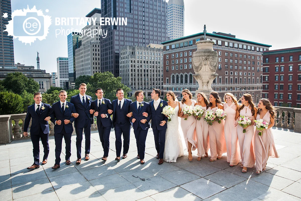 Indianapolis-bridal-party-group-photo-at-Indiana-world-war-memorial-wedding-photogrpaher-downtown.jpg