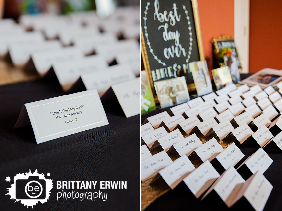 Indianapolis-wedding-reception-photographer-Hillcrest-Country-Club-place-card-display-funny-setting.jpg