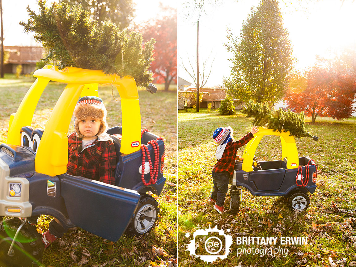 Speedway-Indiana-christmas-photographer-boy-toddler-tree-top-of-truck.jpg