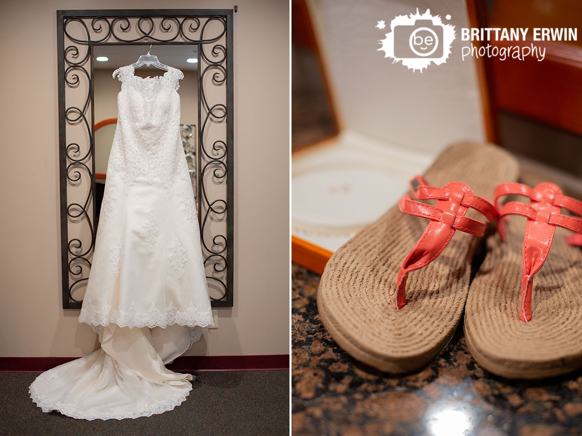 Bridal-Gown-hanging-from-mirror-sandals-wedding.jpg