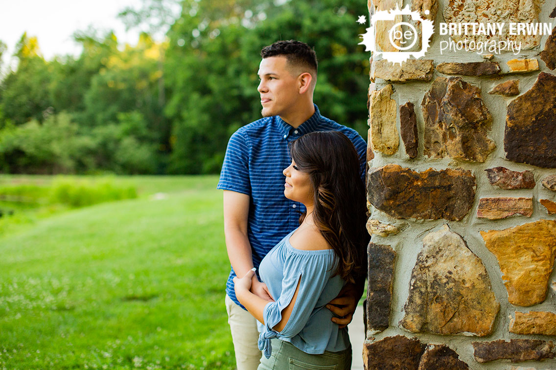 Indianapolis-engagement-portrait-photography-couple-looking-at-pond.jpg