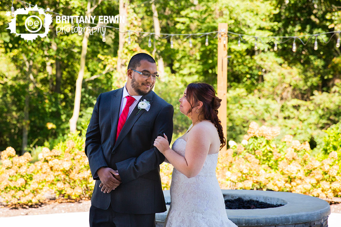 Sycamore-at-Mallow-Run-first-look-bride-groom-reaction-outdoor-red-tie.jpg