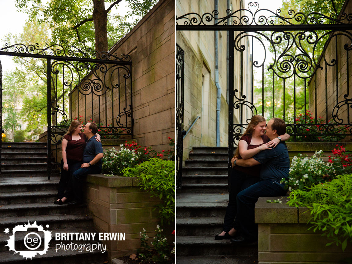 Bloomington-Indiana-engagement-portrait-photographer-couple-ornate-gate-courtyard-flowers.jpg