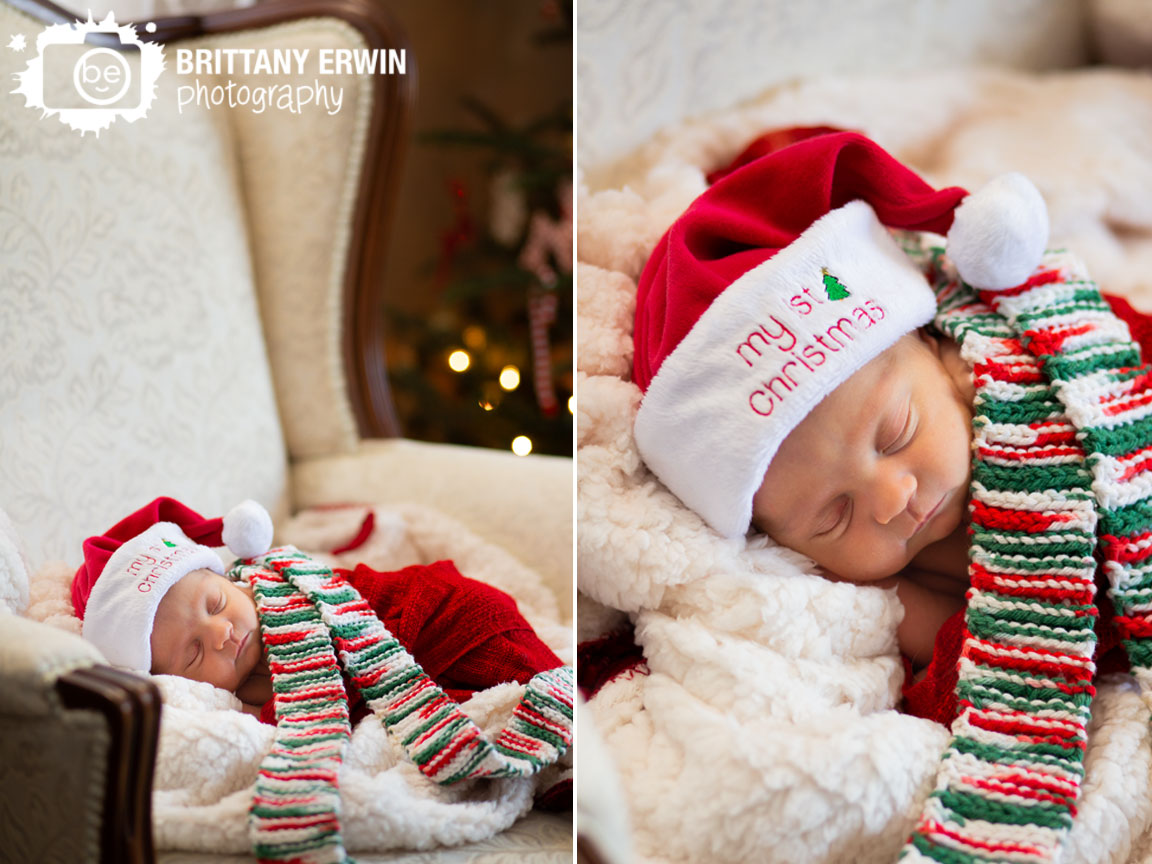 In-home-lifestyle-newborn-portrait-photographer-sleeping-newborn-in-chair-with-Christmas-tree-hat-scarf.jpg