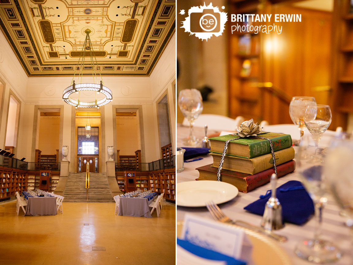 Indianapolis-wedding-photographer-central-library-old-wing-historic-books-centerpiece-page-flower.jpg