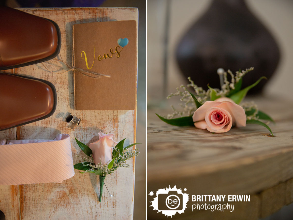 groom-details-vow-book-heart-cutout-brown-shoes-pink-rose-boutonniere.jpg