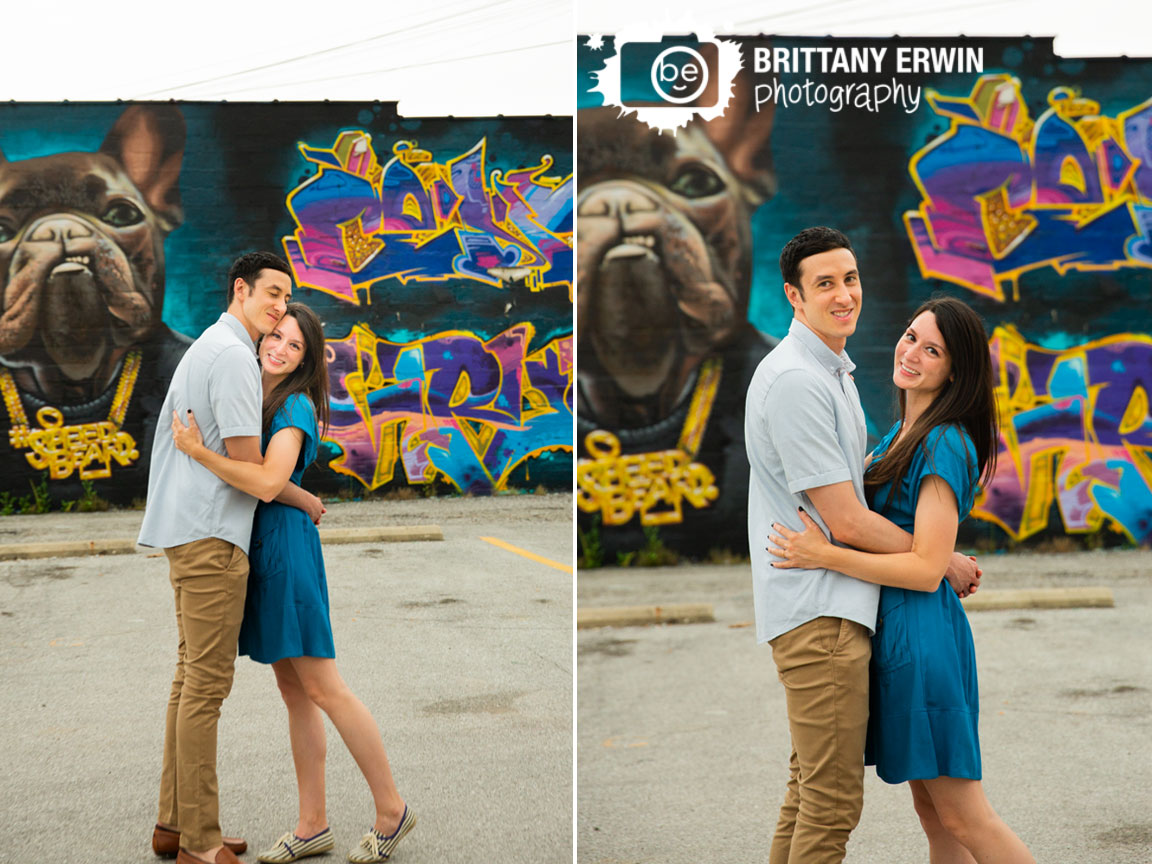 Mural-dog-Fountain-Square-engagement-portrait-couple.jpg