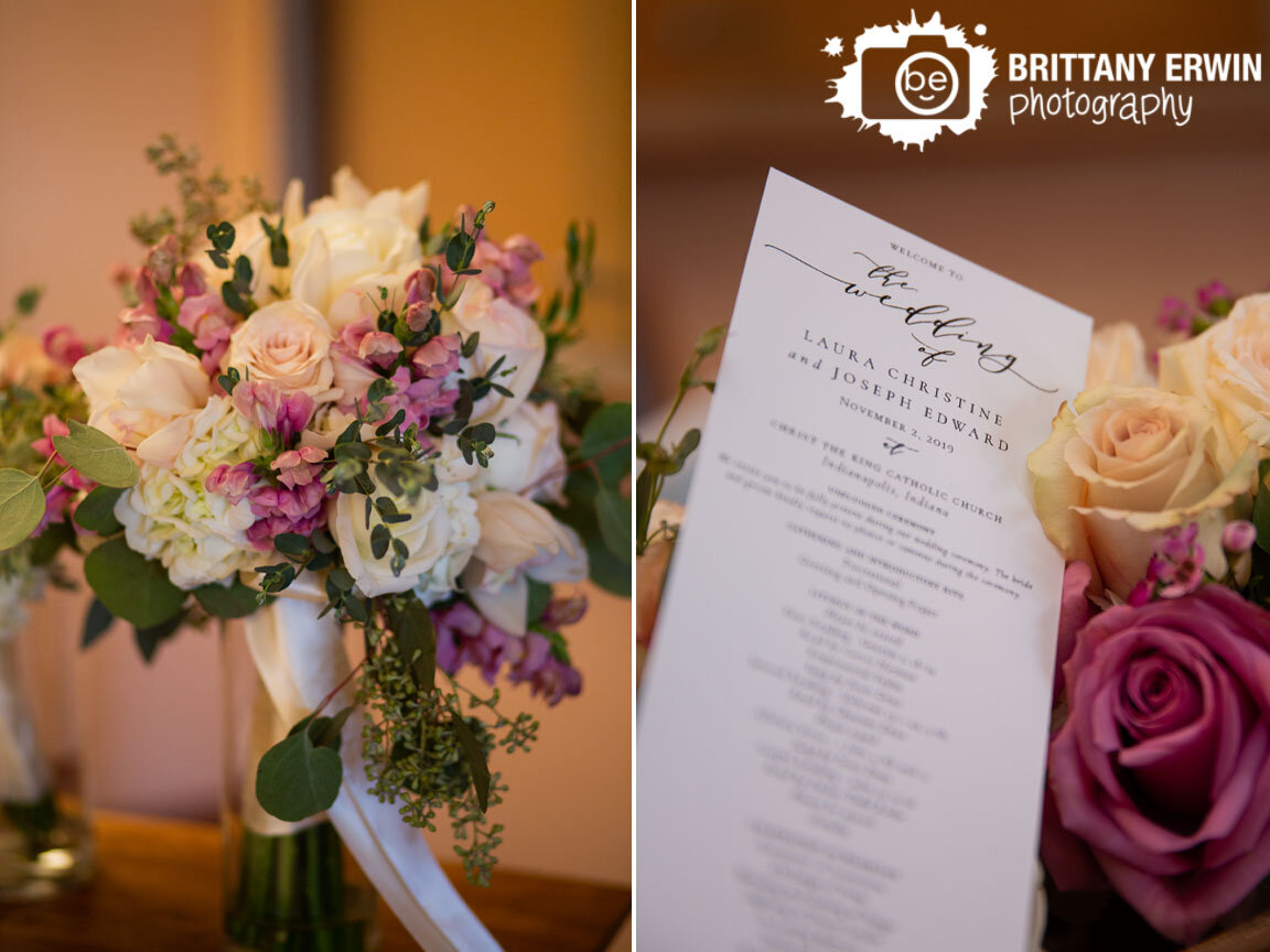 Indianapolis-wedding-photographer-ceremony-program-in-flowers-bouquet.jpg