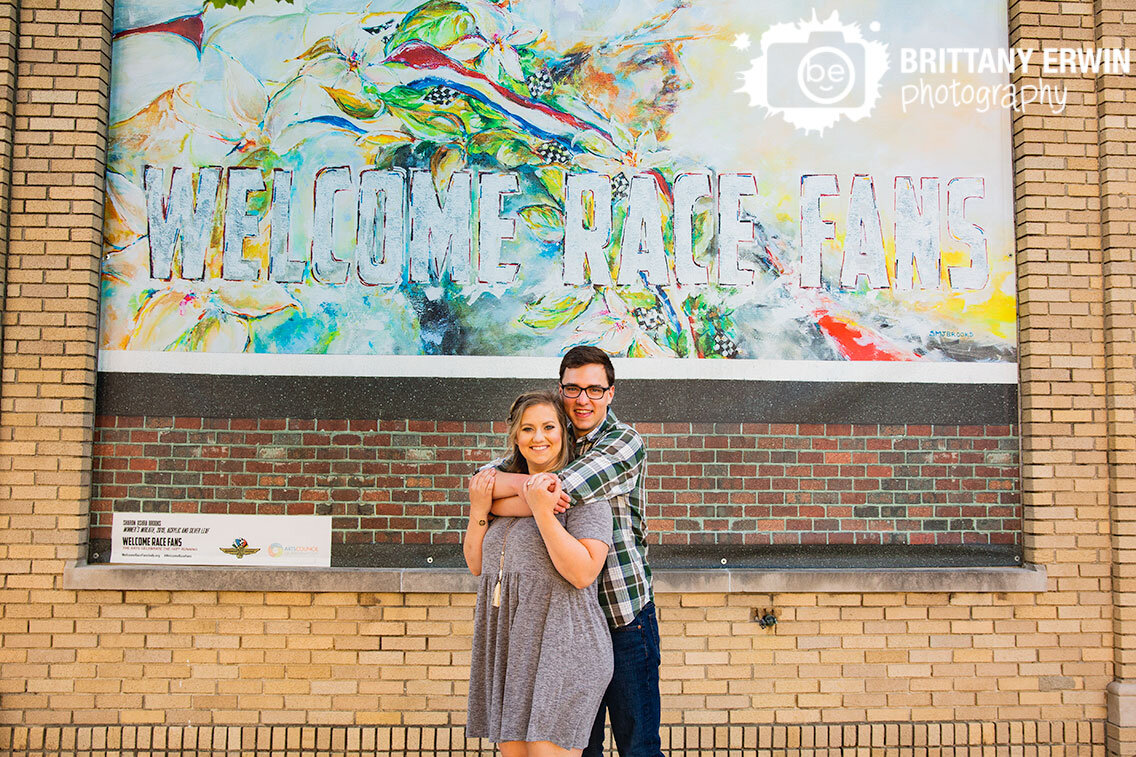 welcome-race-fans-engagement-portrait-photographer-speedway-indiana-mural.jpg