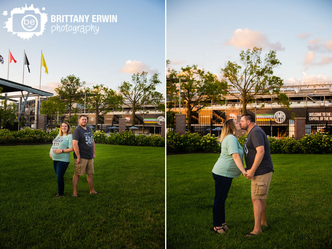 Speedway-indiana-maternity-portrait-photographer-couple-outside-Indianapolis-Motor-Speedway-IMS-signs.jpg