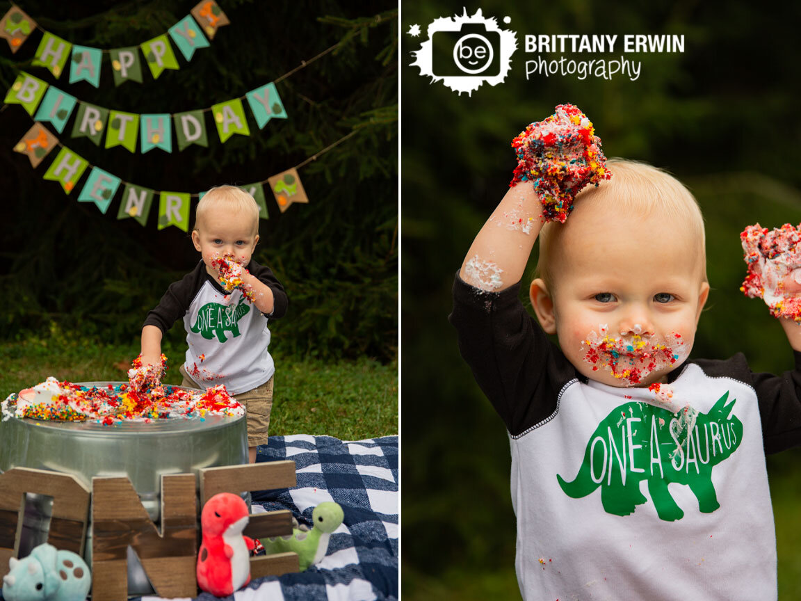 Indianapolis-cake-smash-portrait-photographer-outdoor-boy-with-stuffed-dinosaur-oneasauraus-shirt.jpg