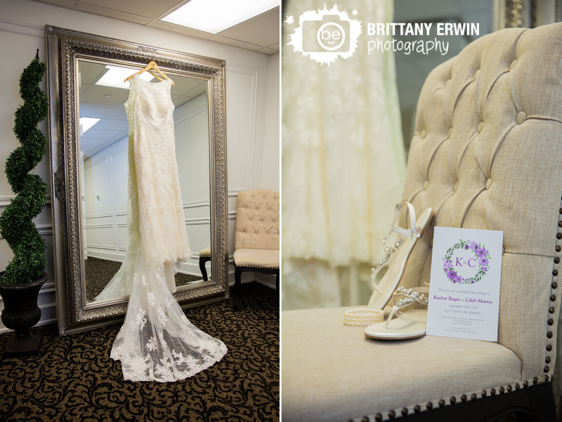 Indianapolis-wedding-photographer-detail-photos-dress-in-mirror-invitation-shoes-and-bracelet.jpg