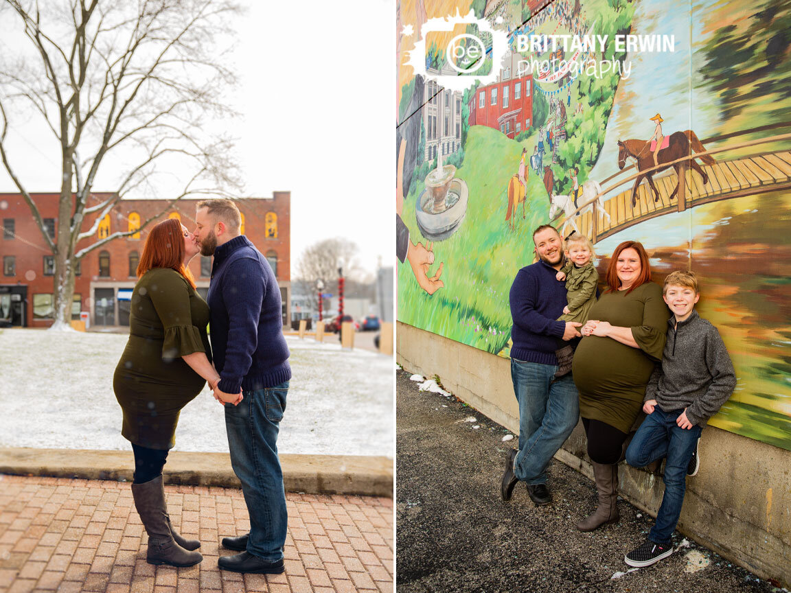 Danville-Indiana-maternity-portrait-photographer-couple-snow-with-mural.jpg