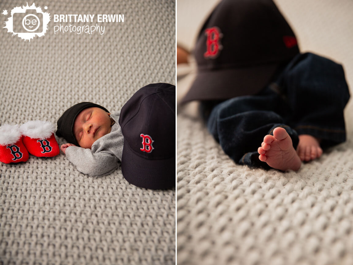 Indianapolis-baby-boy-newborn-sleeping-with-boston-redsocks-booties-hat.jpg