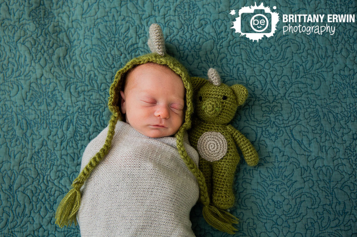 Sleepy-boy-newborn-lifestyle-photographer-blue-quilt-dinosaur-hat-with-matching-stuffed-animal.jpg