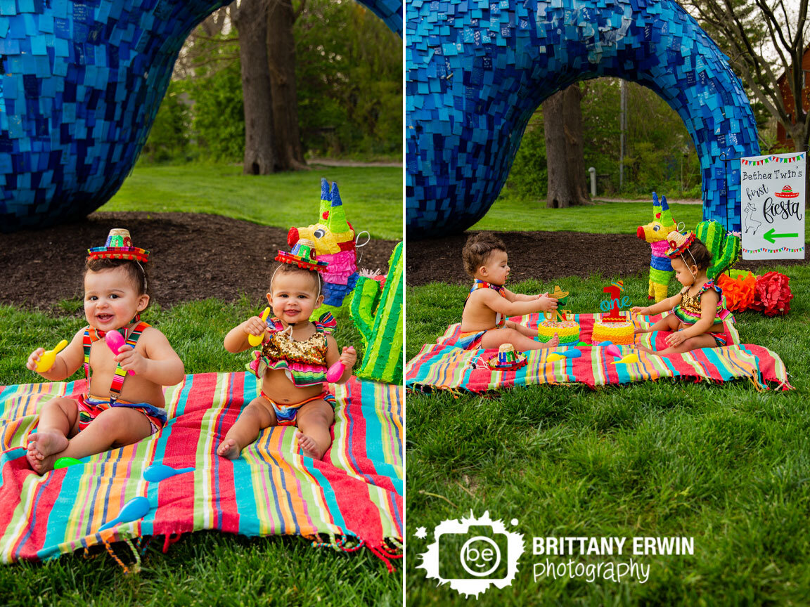 Indianapolis-Art-Center-blue-sculpture-first-birthday-cake-smash-twins-maracas.jpg