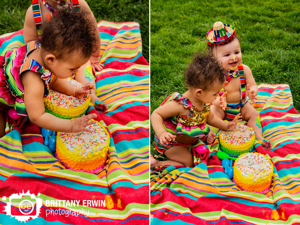 Indianapolis-Art-Center-cake-smash-first-birthday-twins-fiesta-striped-blanket-sprinkle-top-cakes.jpg