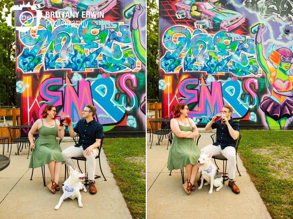 Indianapolis-portrait-photographer-couple-with-dog-drinking-at-rad-brewery-retro-mural-beer.jpg