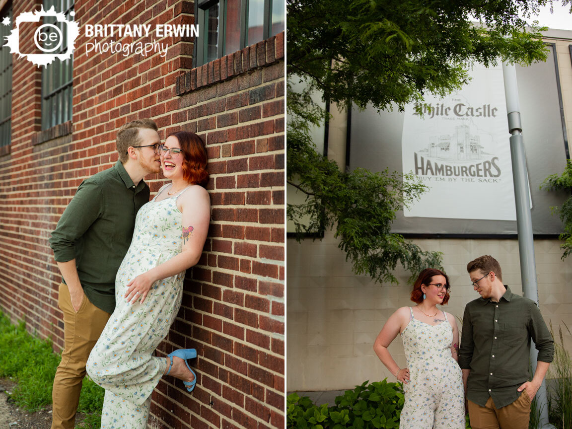 Fountain-Square-white-castle-hamberger-poster-sign-laughing-couple-engagement-portrait.jpg