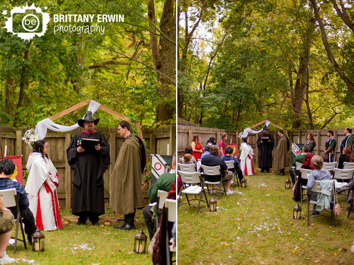 Nerdy-LotR-Tolkien-themed-wedding-ceremony-outside-backyard.jpg