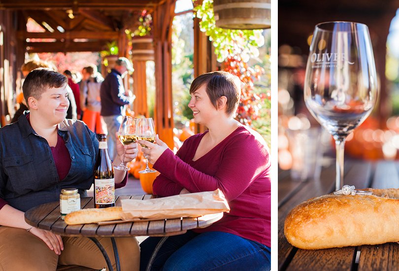 Oliver-Winery-engagement-portrait-photographer-couple-toast-wine-glasses-ring-detail-on-baguette-Oliver.jpg