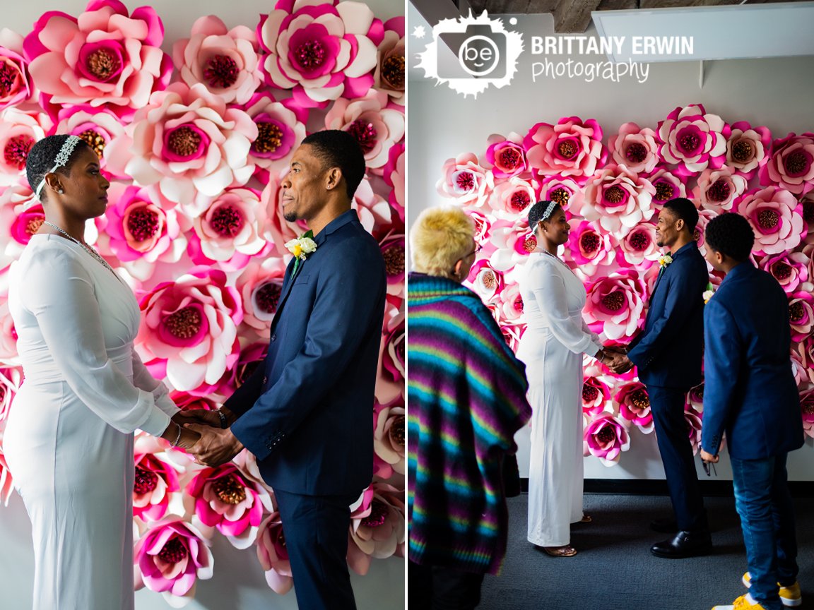 Marry-Me-in-Indy-downtown-office-pink-paper-flower-wall-ceremony.jpg