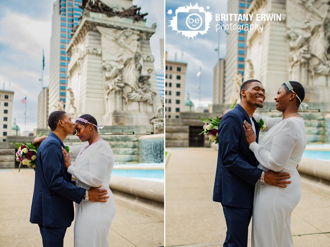 Monument-Circle-elopement-photography-couple-by-the-fountain-forehead-kiss.jpg