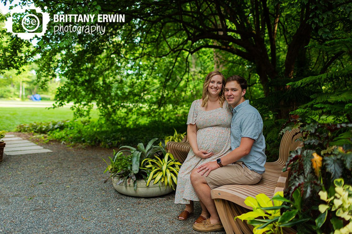 Indianapolis-maternity-portrait-photographer-summer-couple-outside-on-bench-with-tree-overhead.jpg