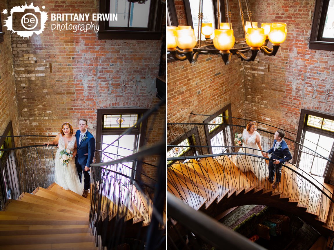 brick-wall-modern-staircase-with-iron-railings-Saint-Joseph-Hall-wedding-photographer.jpg