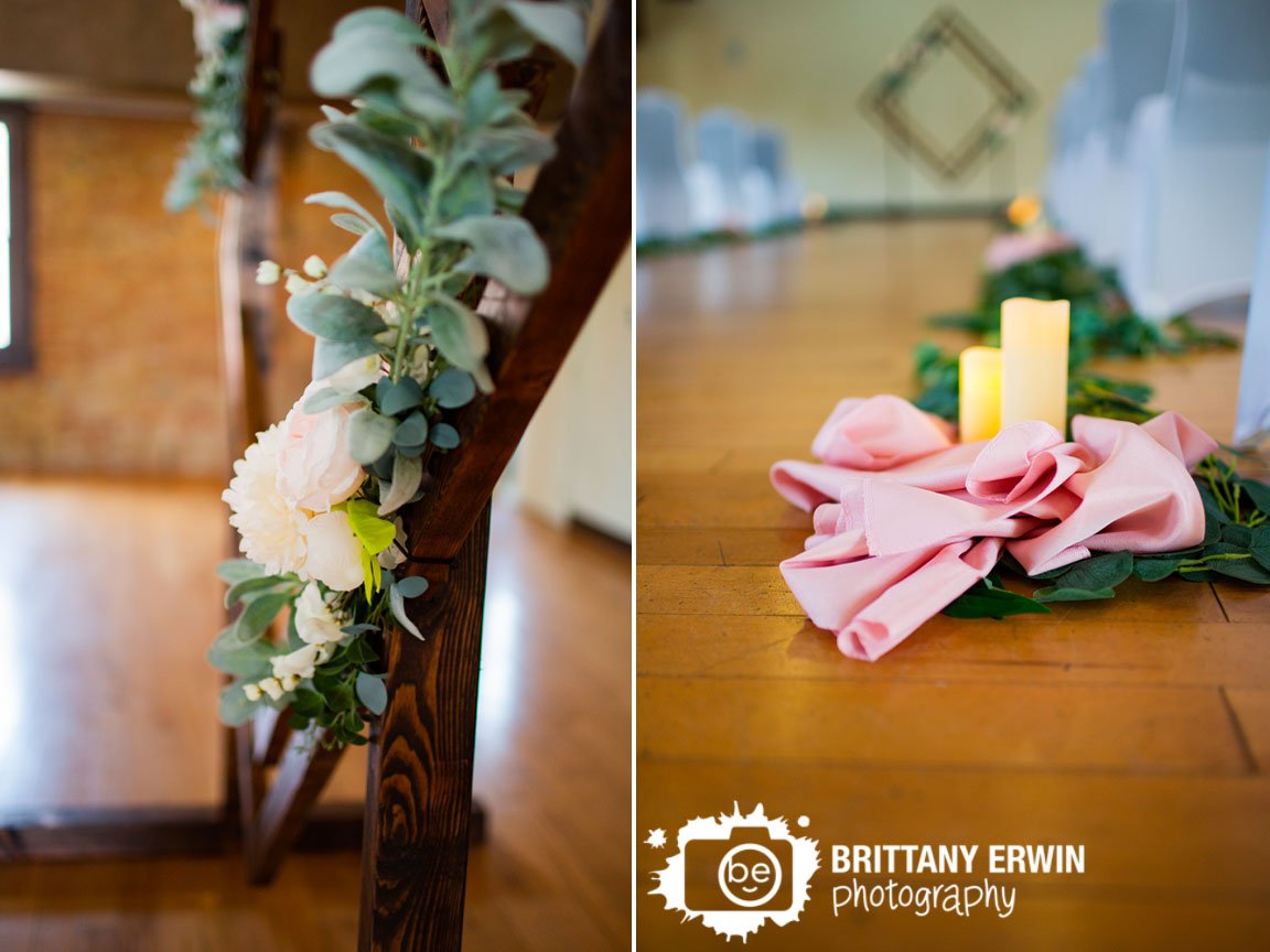 Indianapolis-wedding-ceremony-setup-candles-with-pink-and-greenery.jpg