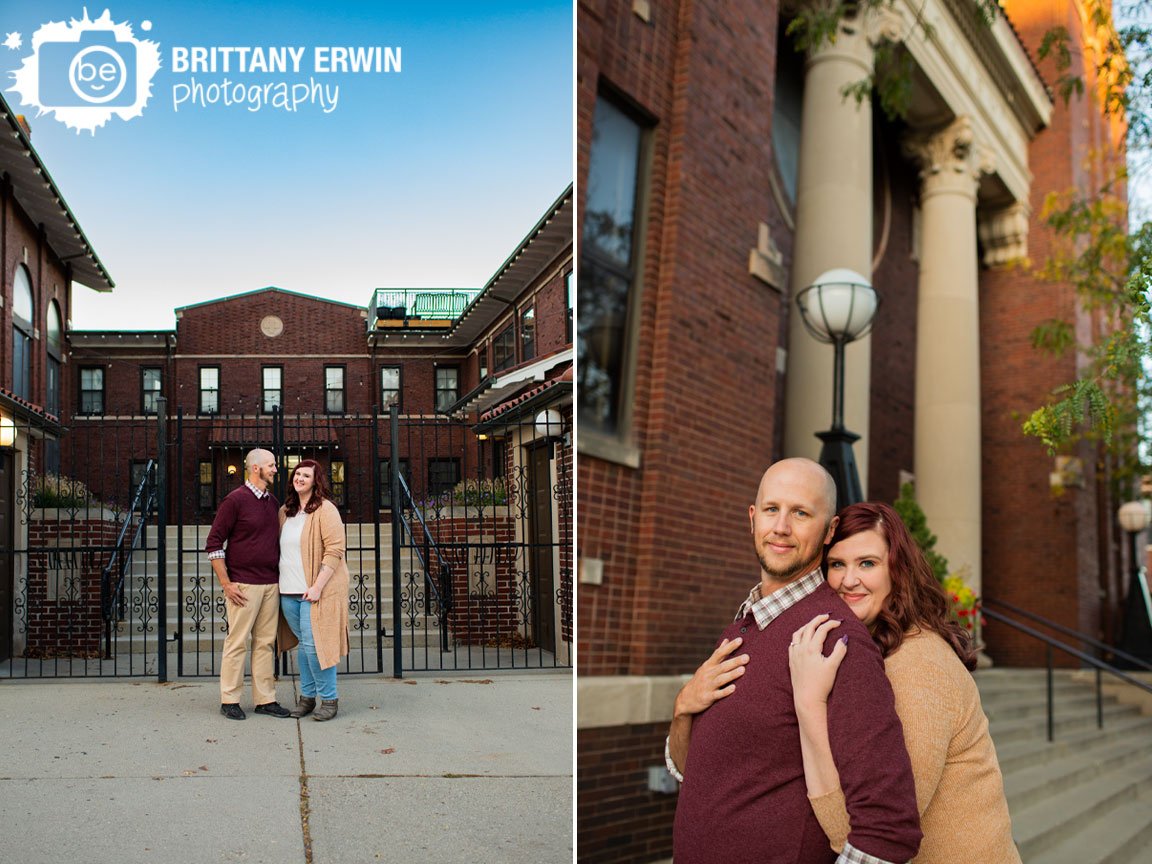 Fountain-Square-engagment-portrait-photographer-couple-by-iron-gate-at-catholic-church.jpg