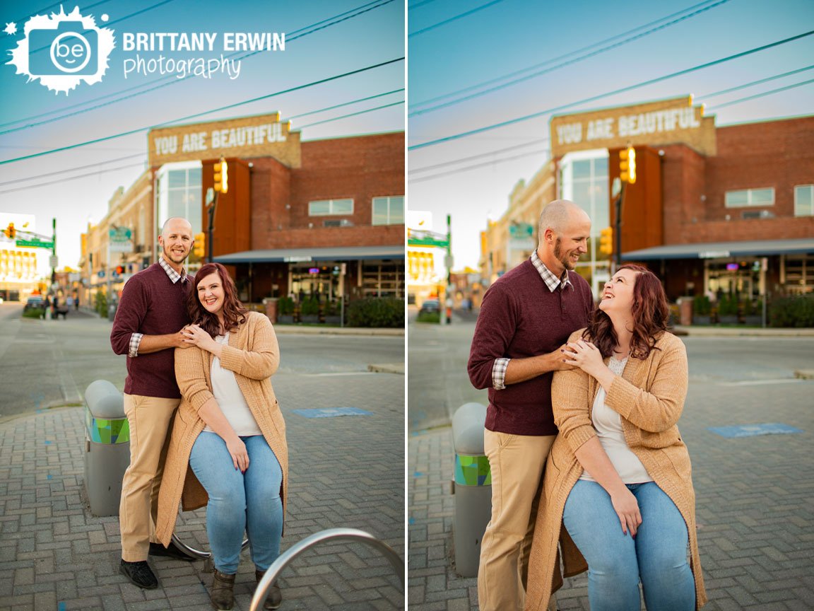 Fountain-Square-you-are-beautiful-sign-on-building-engagement-portrait.jpg