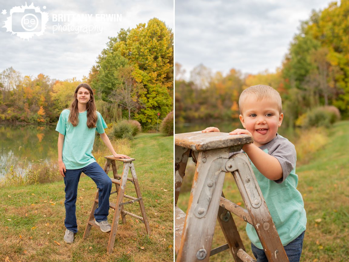 Indianapolis-fall-portrait-photographer-boy-climbing-ladder-silly-tongue-out.jpg