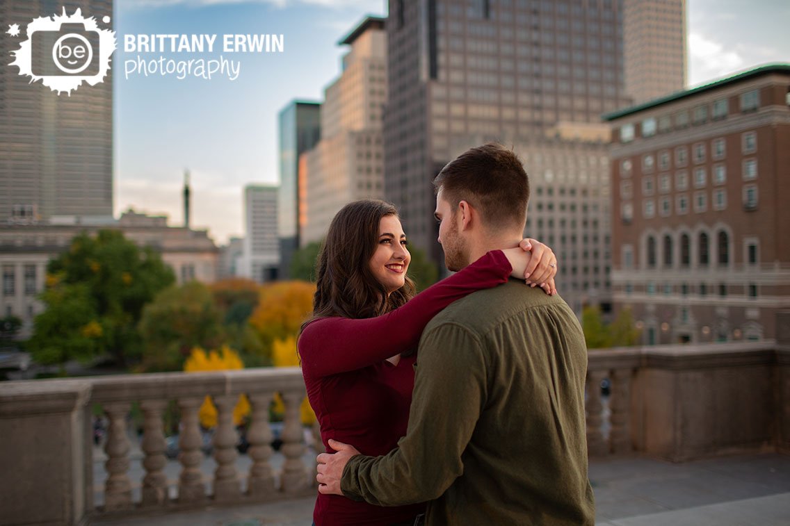 Downtown-Indianapolis-engagement-portrait-photographer-couple-on-war-memorial.jpg