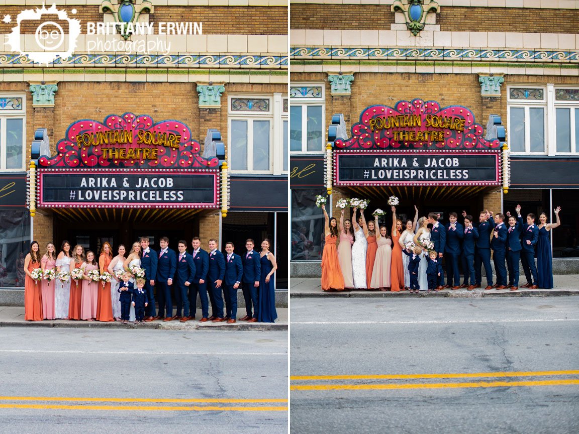 Fountain-Square-Theatre-wedding-party-portrait-photographer-group-cheer.jpg