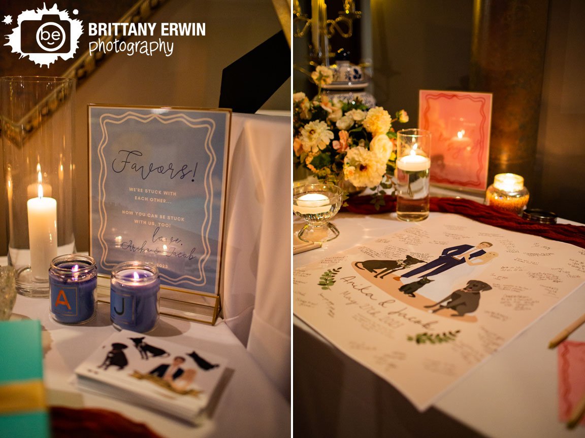 Fountain-Square-Theatre-wedding-photographer-custom-sign-for-guest-book-with-matching-sticker-wedding-favors.jpg