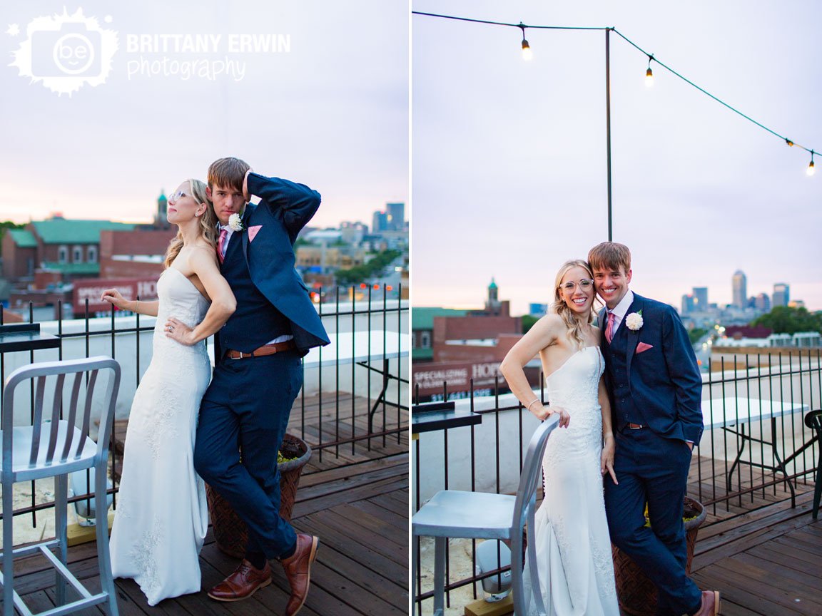 Wedding-photographer-silly-pose-couple-on-rooftop-with-downtown-view.jpg