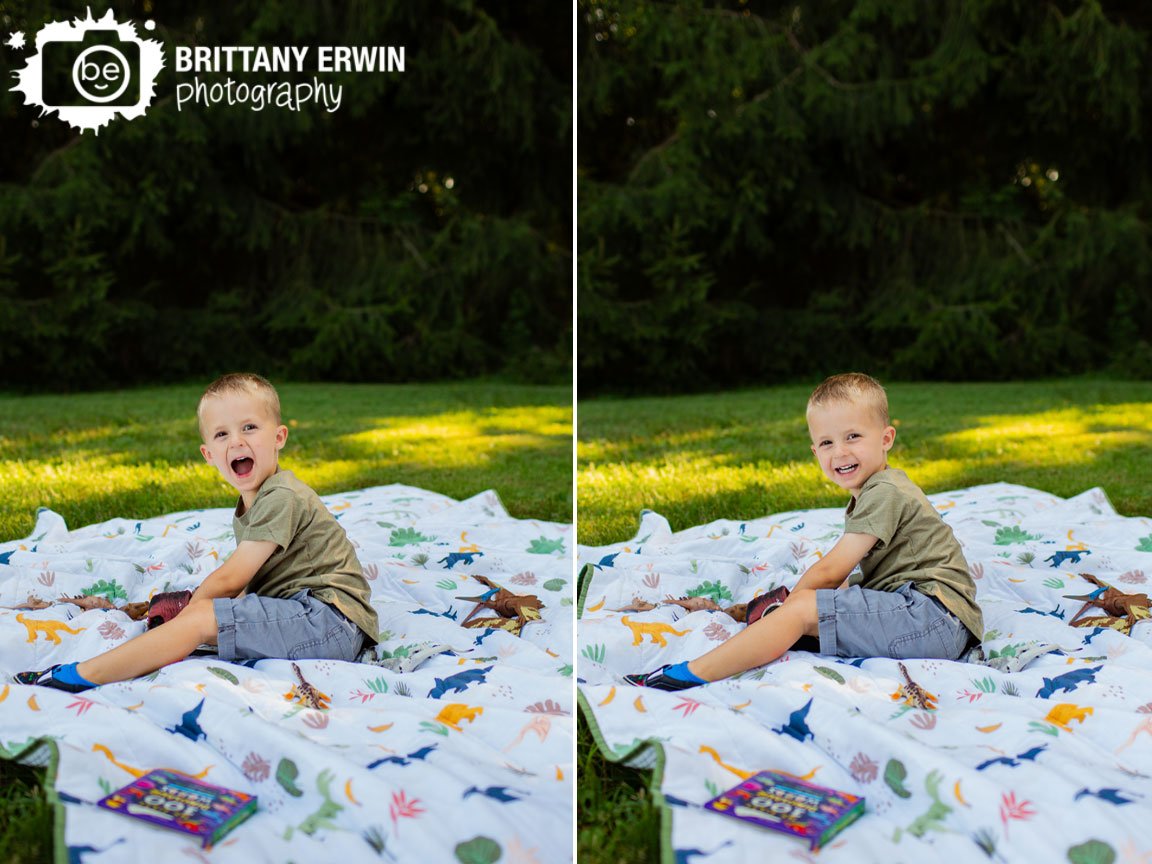 Indianapolis-portrait-photographer-boy-playing-outside-on-dinosaur-blanket.jpg