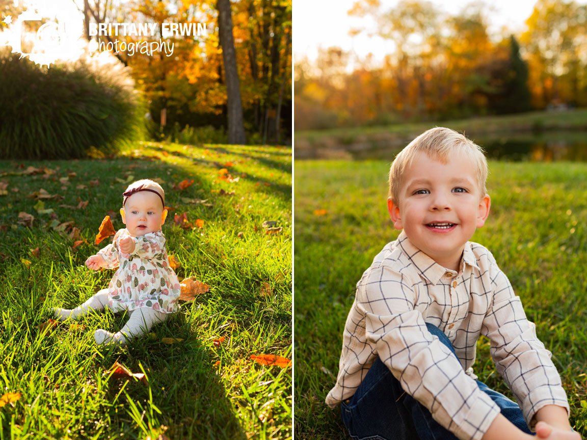 Indianapolis-portrait-photographer-milestone-boy-in-grass-girl-with-leaf.jpg