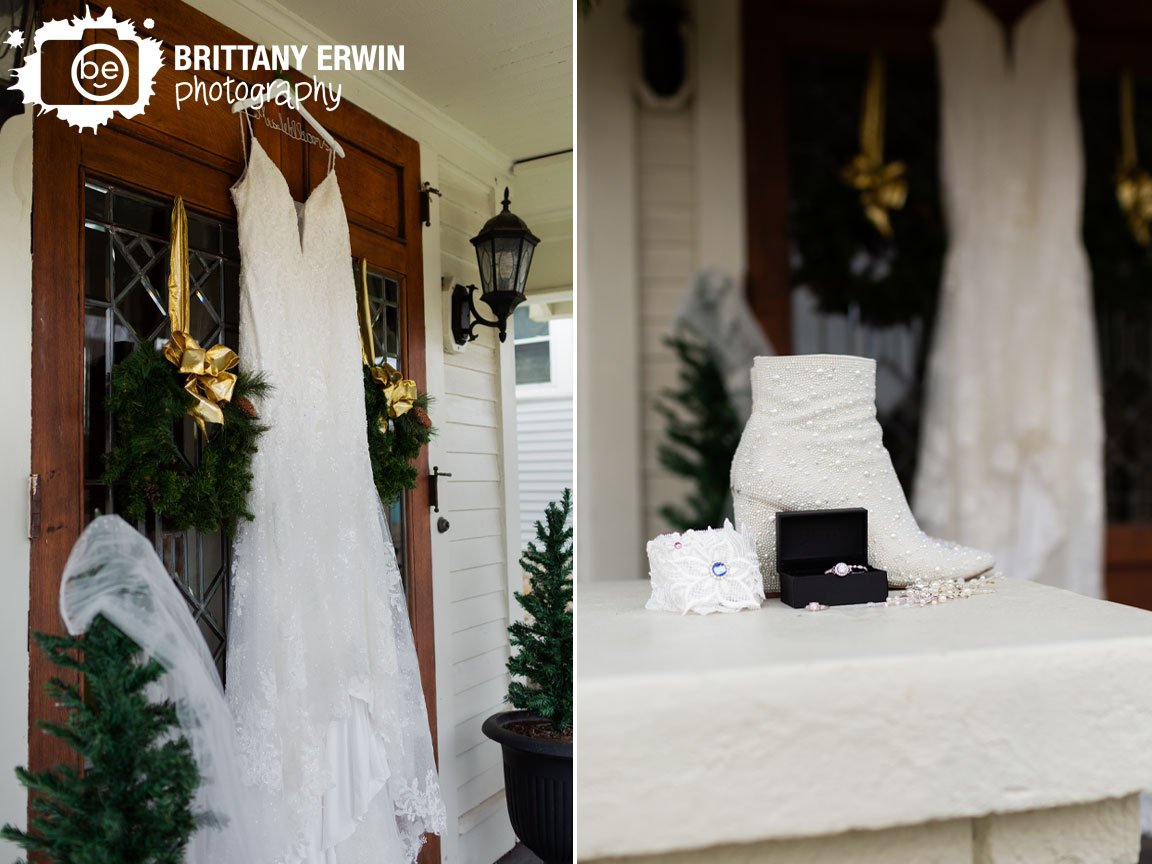 Docs-Inn-wedding-getting-ready-bride-shoes-dress-hanging-on-door.jpg