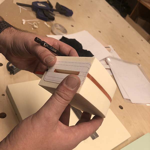 Bart Haney of Products of Design was in the woodshop today to work on his final project for 3D Product Design. For the assignment, Bart was asked to design a tool for the apocalypse.