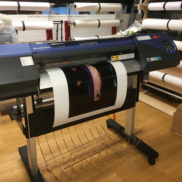First-year MFA Photography, Film and Related Media student Heather Olker has been using the maker space, vinyl printer and cutter, and work shop to construct a color-changing light box for displaying her images.