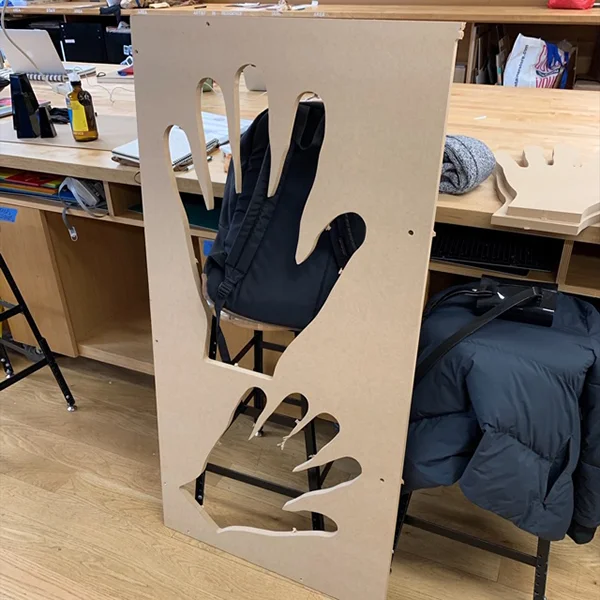 Marianna Peragallo is a 2nd year MFA Fine Arts student. Marianna is using the CNC router to prototype pieces of a new sculpture.