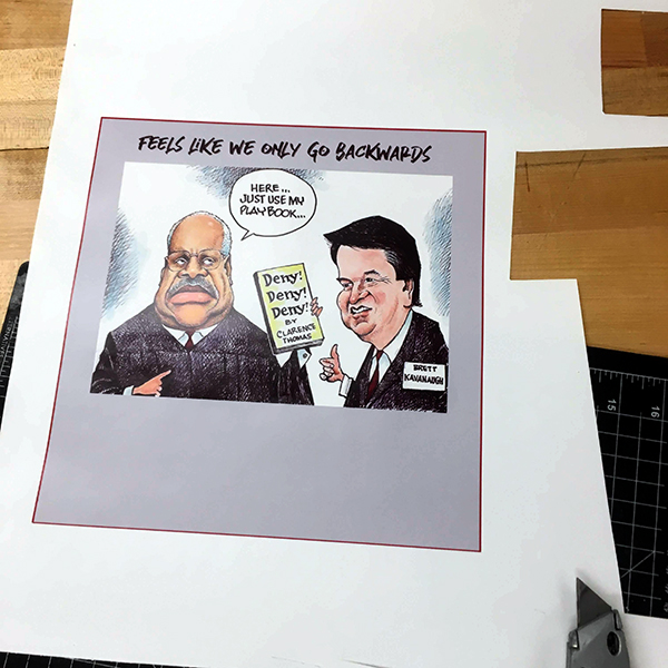 She then carefully transferred them to a t-shirt using the heat press.