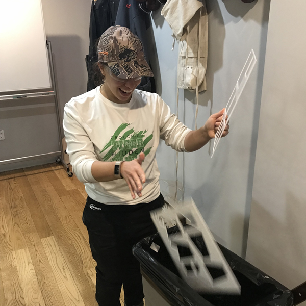 Kudos to MFA Products of Design student Hannah Rudin for throwing away her acrylic instead of letting it collect dust in the acrylic scrap bin.