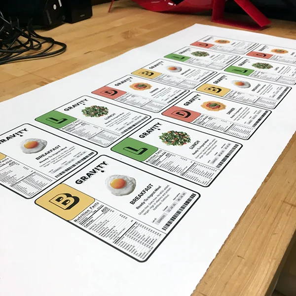 Gustav Ole Dyrhauge, a second-year student in the MFA Products of Design program is refining a prototype from his thesis by printing these beautifully-designed stickers.