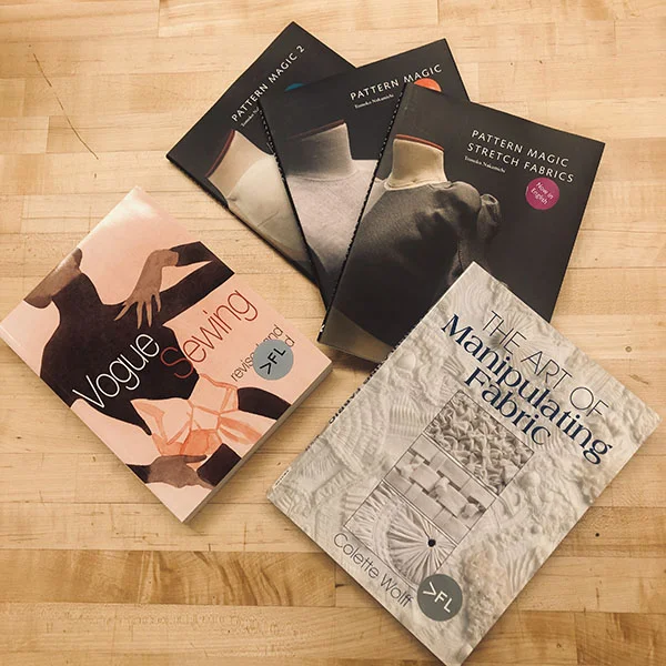 We'd like to highlight some of the fabulous textile and sewing reference books at the VFL that are rich with information. These books offer detailed sewing instructions and inspiration for fabric and pattern manipulation that can help you refine your next textile and fashion project. 